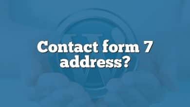 Contact form 7 address?