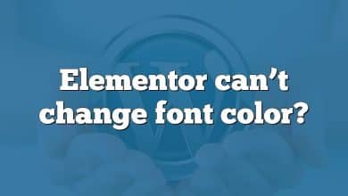 Elementor can’t change font color?