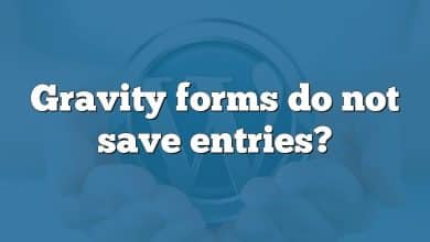 Gravity forms do not save entries?