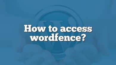 How to access wordfence?