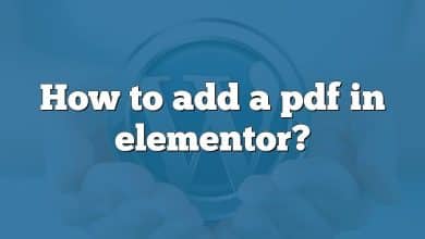 How to add a pdf in elementor?