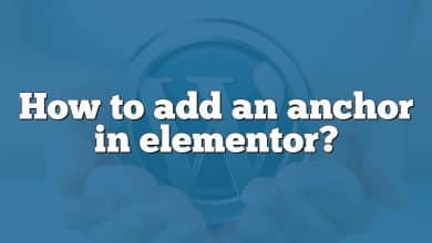 How to add an anchor in elementor?