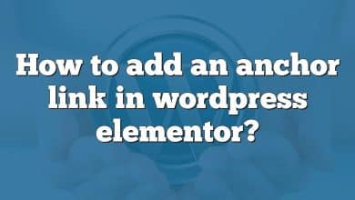 How to add an anchor link in wordpress elementor?