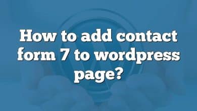 How to add contact form 7 to wordpress page?