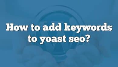 How to add keywords to yoast seo?