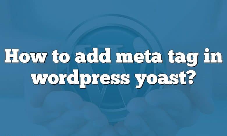 How to add meta tag in wordpress yoast?