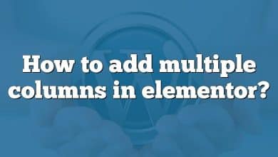 How to add multiple columns in elementor?