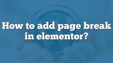 How to add page break in elementor?