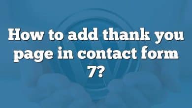 How to add thank you page in contact form 7?