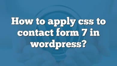 How to apply css to contact form 7 in wordpress?