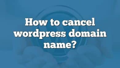 How to cancel wordpress domain name?