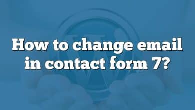 How to change email in contact form 7?