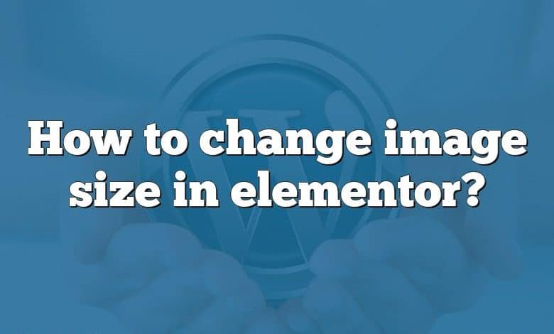 How to change image size in elementor?