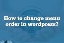 How to change menu order in wordpress?