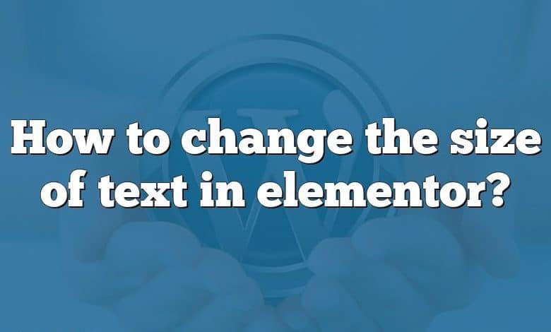 How to change the size of text in elementor?