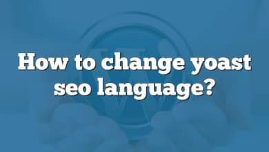 How to change yoast seo language?