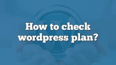 How to check wordpress plan?