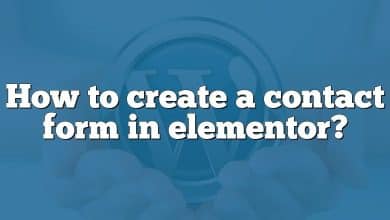 How to create a contact form in elementor?