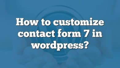 How to customize contact form 7 in wordpress?