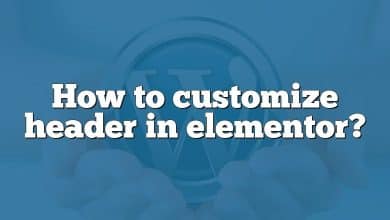 How to customize header in elementor?