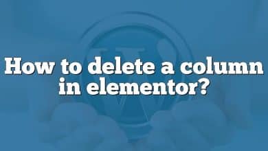 How to delete a column in elementor?