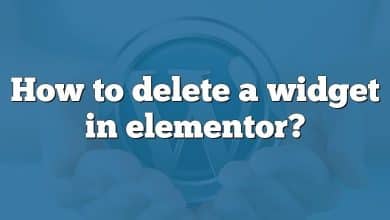 How to delete a widget in elementor?