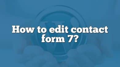 How to edit contact form 7?