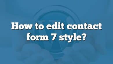 How to edit contact form 7 style?