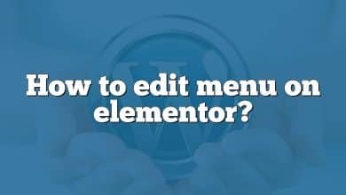 How to edit menu on elementor?