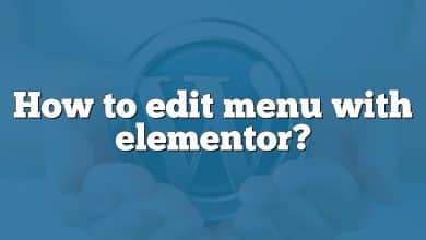 How to edit menu with elementor?