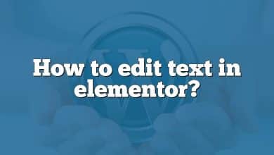 How to edit text in elementor?