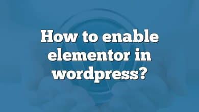 How to enable elementor in wordpress?