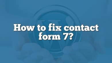 How to fix contact form 7?