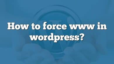 How to force www in wordpress?