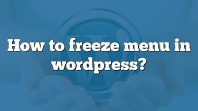 How to freeze menu in wordpress?