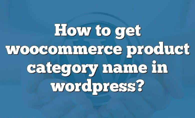 How to get woocommerce product category name in wordpress?