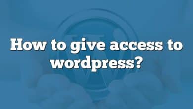 How to give access to wordpress?