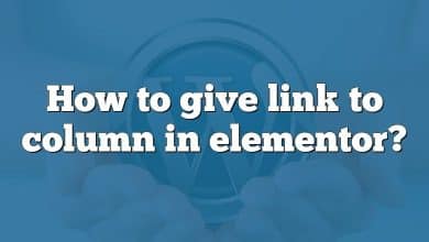 How to give link to column in elementor?