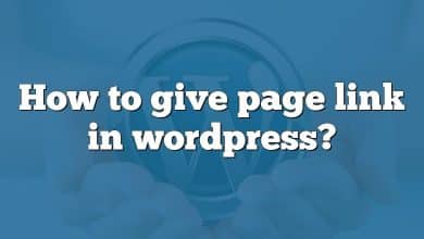 How to give page link in wordpress?