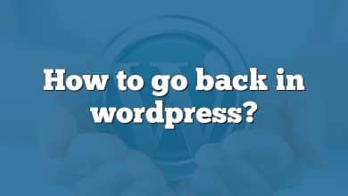 How to go back in wordpress?