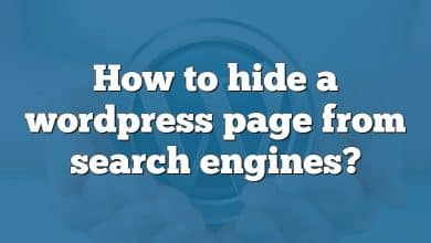 How to hide a wordpress page from search engines?