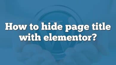 How to hide page title with elementor?