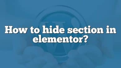 How to hide section in elementor?