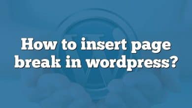 How to insert page break in wordpress?