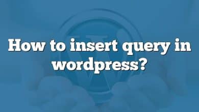 How to insert query in wordpress?