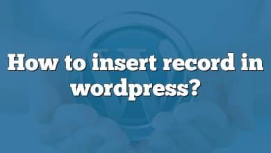 How to insert record in wordpress?