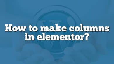 How to make columns in elementor?