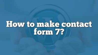 How to make contact form 7?