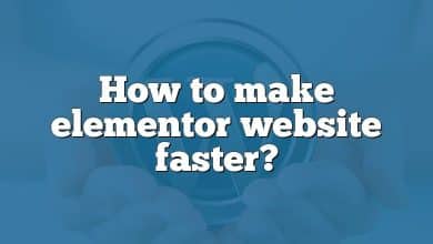 How to make elementor website faster?
