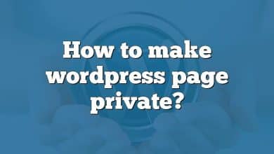 How to make wordpress page private?